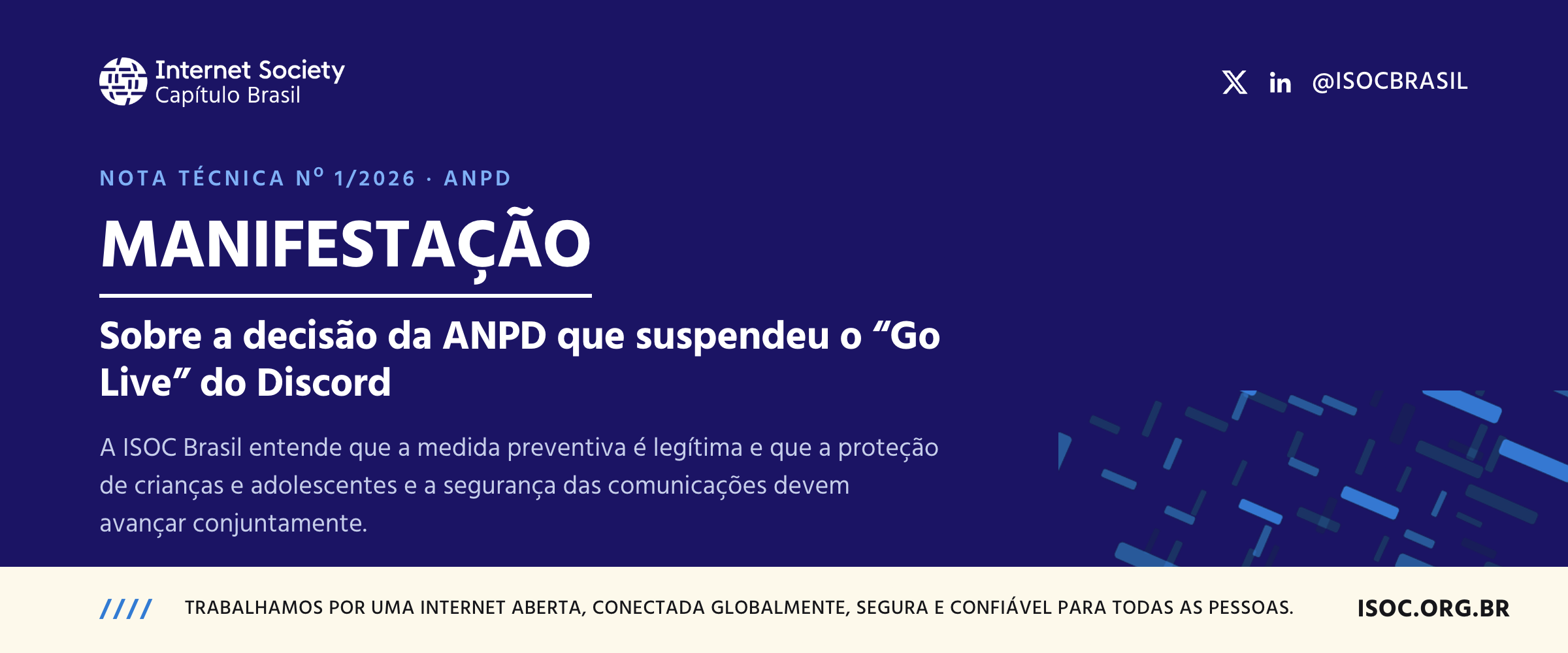 ISOC Brasil se manifesta sobre decisão da ANPD envolvendo a suspensão de funcionalidade do Discord